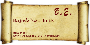 Bajnóczi Erik névjegykártya